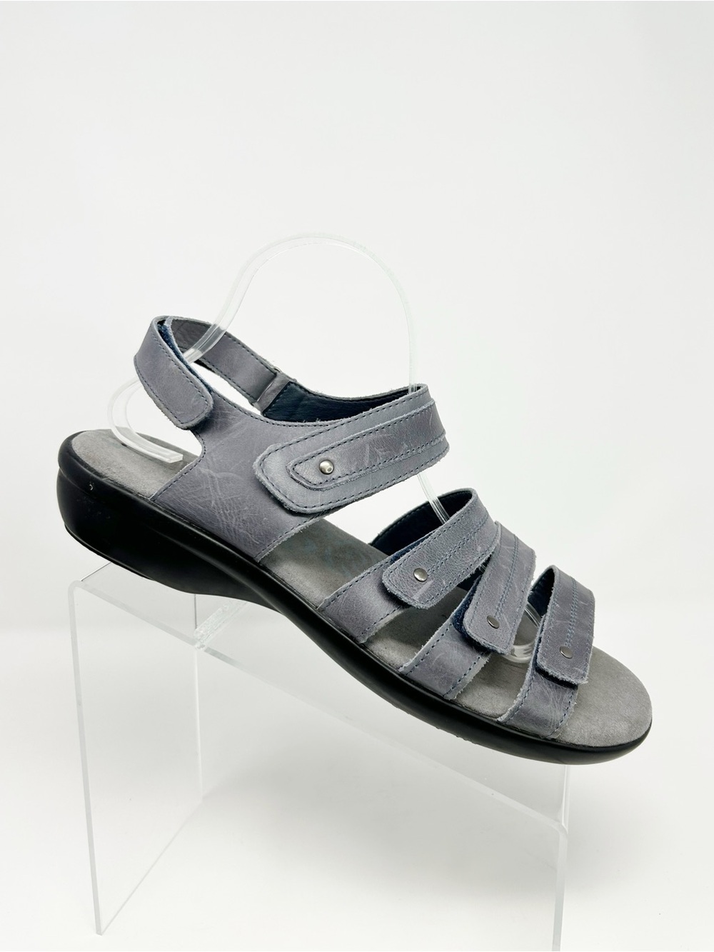 Propét Aurora Strappy Slingback Comfort Sandals Gray Blue Size 10.5 XX(4E)